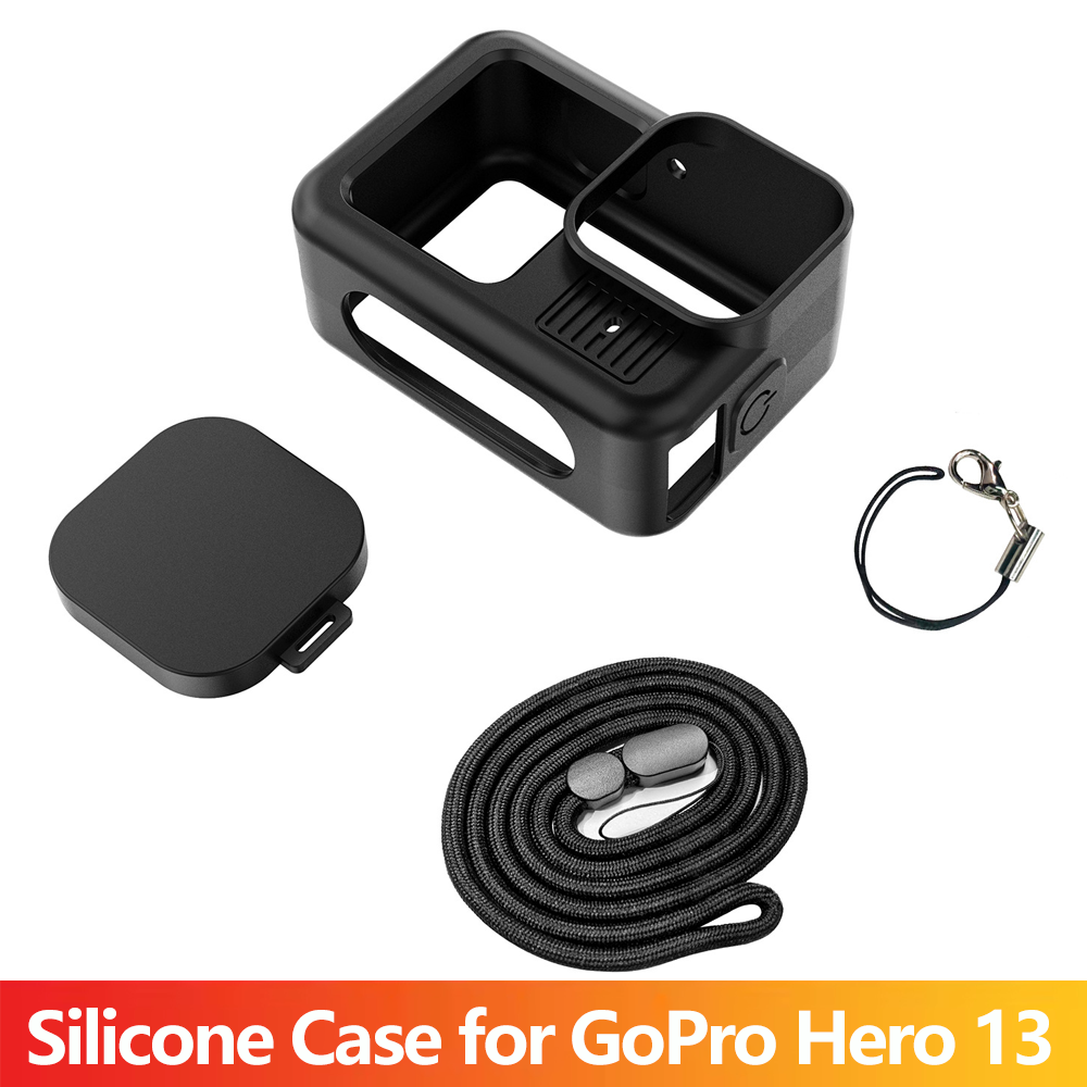 Gopro Action Camera Hero 13 Black - Siliconen beschermhoes Lensafdekking Handriem Anti-verloren koord