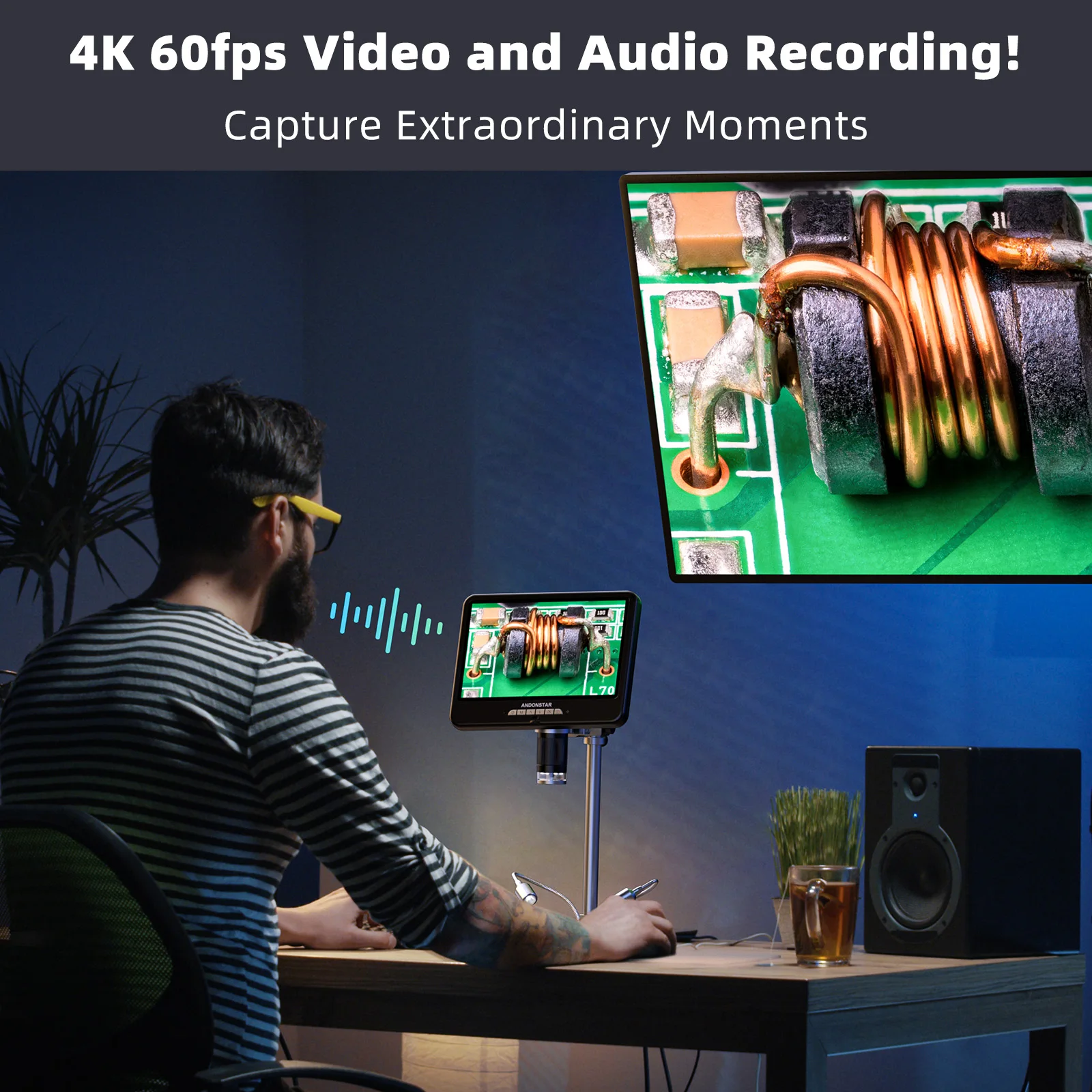 Andonstar AD210S-Pro 4K 60FPS  - Electronics Repair Microscope recensie en prijs